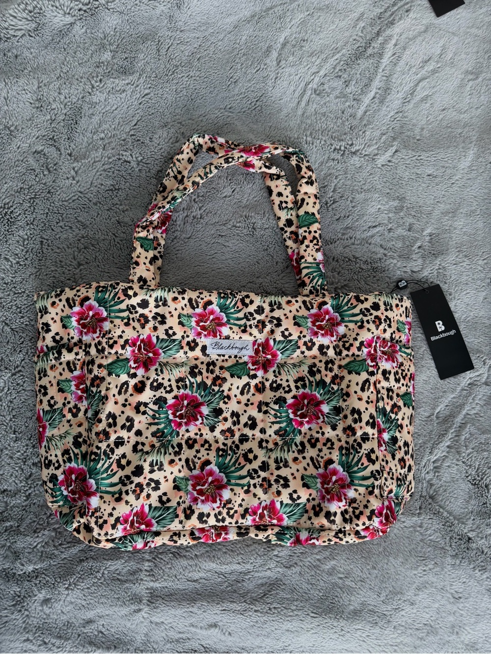NWT Blackbough Quilted Tote Bag | Feline Flora Floral Print